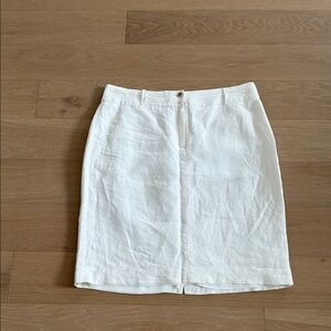 Banana Republic White Pencil Skirt 100%Linen